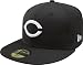 Cincinnati Reds Black with White 59FIFTY Fitted Cap (7 1/4)