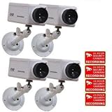VideoSecu 4 Fake Dummy Simulated Security CCTV Box Cameras with Flashing Red LED Light 1QW ~ VideoSecu