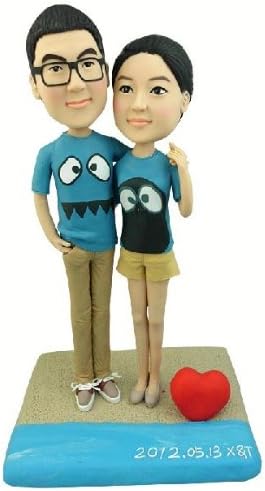 Model 43 Fully Customized Bobble-head Clay Figurines Based on Customers' Photos Using As Wedding Cake Topper, Gifts, Souvenirs, Decorations