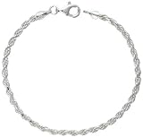 22 Sterling Silver 3/32 (2.9 mm) Italian Diamond Cut Rope Necklace