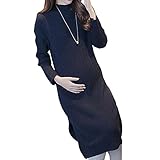 (マーシェル) Marshel マタニティ ワンピース ニット 長袖 カジュアル おしゃれ 産前 産後 長く使える 妊婦服 ネイビー