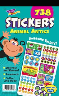 Cover image : Sticker Pad, Animal Antics, Assorted Colors, 738 Stickers per Pack