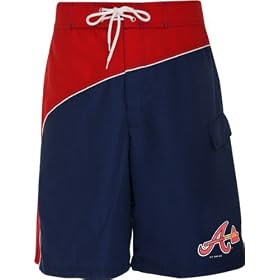 Buy Atlanta Braves Youth Color Block Swim Trunks by G-III Sports