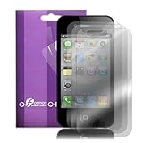 Fosmon Transparent Clear Screen Protector for iPhone 4 4G 4S with Lint Cleaning Cloth (Fosmon Retail Packaging) - 3 Pack
