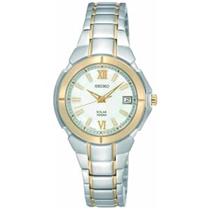 Seiko Women's SUT022 Two Tone Stainless Steel Analog with Silver Dial Watch (Watch) 