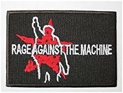 RAGE AGAINST THE MACHINE Logo Iron On Sew On Embroidered PatchApprox: 3.2"8.4cm x Approx: 2.2"/6cm