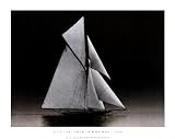 Yacht Reliance at Full Sail, 1903 by Photography Collection. CANVAS WITH BRUSHSTROKES with 3/4 inch bars. 17.56 inches width by 13.41 inches height. Highest Quality Art Poster Print