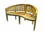 Details zu "Ambientehome 62777 2er Bananen Bank, ca. 120 cm breit, Teak"