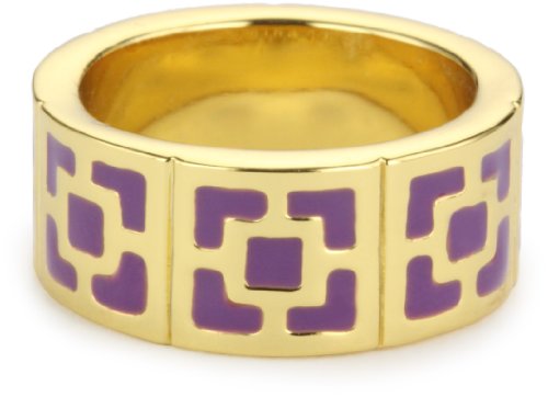 Trina Turk Palm Springs Block Classics Enamel Brick Purple Ring, Size 7