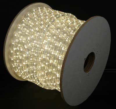 150 LED Warm White Rope Light Spool and Free Accessory Pack 12 Diameter 2 Wire 120 Volt