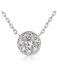 Fossil Tiny Disc Silver Pendant Necklace, 17.5"