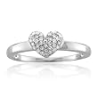 Sterling Silver Heart Shaped Natural Diamond Ring Band (HI, I, 0.15 carat)