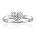 Sterling Silver Heart Shaped Natural Diamond Ring Band (HI, I, 0.15 carat)