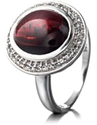 8.00 ct. t.w. Genuine Garnet and White Topaz Sterling Silver Ring