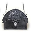 Gravestone Shoulder Bag with Skull & Bones in Leather