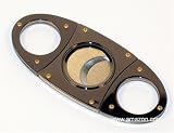 Gun Metal Cigar Cutter Double Guillotine