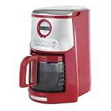 KitchenAid Empire Red and Stainless Steel Digital clock/timer JavaStudio 14-Cup Glass Carafe Programmable Coffeemaker with Gold Tone Coffee filter and Water Filter included.