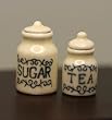 Dollhouse Miniature Kitchen Sugar & Tea Cannister Set