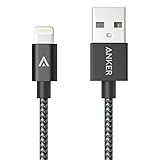 【改善版】【Apple認証 (Made for iPhone取得)】 Anker 第2世代 高耐久ナイロン ライトニングUSBケーブル iPhone 6s/iPhone 6s Plus/iPhone 6/5/iPad Air/ iPad mini/ iPod用 絡み防止 耐熱アルミコンパクト端子 (スペースグレー 0.9m) A7136011