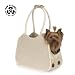 Zack & Zoey Paw Planet Environmentally Eco Friendly All Natural Stripe Beige & Brown Beach Tote Pet Dog Carrier 16.5