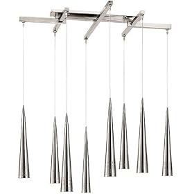 Access Lighting 52058-BS Apollo 8 Light Single Tier Chandelier in Brushed Steel by Access Lighting