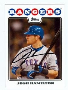 Josh Hamilton Autographed/Hand Signed Baseball Card (Texas Rangers) 2008 Topps #439