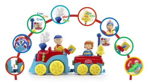 Imagen 3 de Famosa Caillou Tren Aprendizaje - Tren de juguete a cuerda con movimiento y sonido (incluye dos figuras)