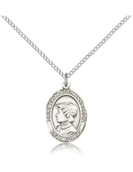 Free Engraving Included Medal- Sterling Silver St. Saint Elizabeth Ann Seton Pendant 3/4" 8224SS--w/18" Chain & Box Patron Saint of Loss of Parent or Child
