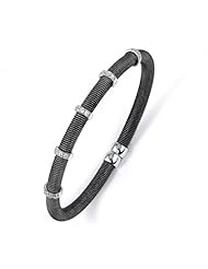 Sterling Silver - Silver Cubic Zirconium Bangle