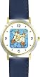 Toran Scroll No.2 Judaica Jewish Theme - WATCHBUDDY&reg; DELUXE TWO-TONE THEME WATCH - Arabic Numbers - Blue Leather Strap-Size-Large ( Men's Size or Jumbo Women's Size )