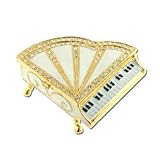 14K White Gold Fancy White Piano Jeweled Box