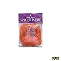 Orange Stretchable Spider Web with Spiders ~ Halloween Decorations & Props