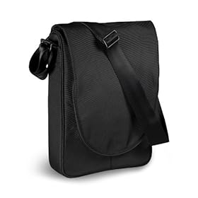 Be.ez LeVertigo Messenger Bag 13-Inches (Black/Pumpkin)