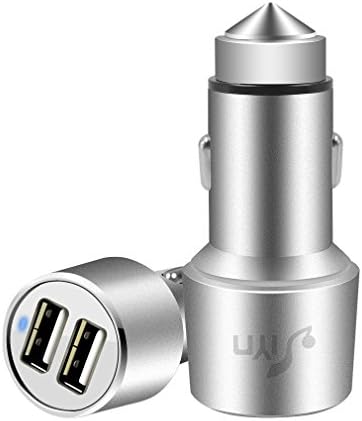 SIYN Premium Car Charger 5V 6.2A Dual USB Port Rapid-speed Stainless Steel Safe Hammer Car Charger Adapter for Apple Iphone 6 Plus, 6, 5s, 5c, 4/3/2/mini/air/2, Apple Ipod