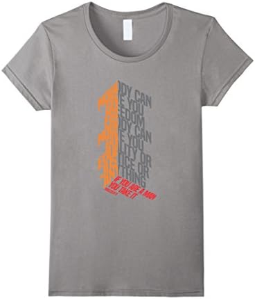 Women's Malcolm X Typographic Quotes T-Shirt Medium Slate