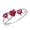 10k White Gold Heart-Shaped Created Ruby Heart Ring, Size 7