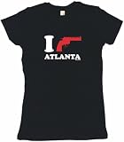 I Gun Atlanta ATL Women's Tee Shirt XL-White/Red Babydoll (petite fit)