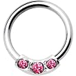 Silver 925 Light Rose Austrian Crystal Closure Ring