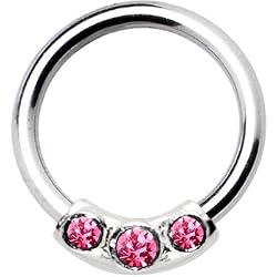 Silver 925 Light Rose Austrian Crystal Closure Ring