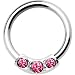 Silver 925 Light Rose Austrian Crystal Closure Ring