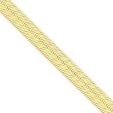 6.5mm, 14 Karat Yellow Gold, Silky Herringbone Chain - 7 inch