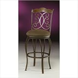Athena Swivel Barstool with Cowboy Brown Fabric in Autumn Rust Height: 30"