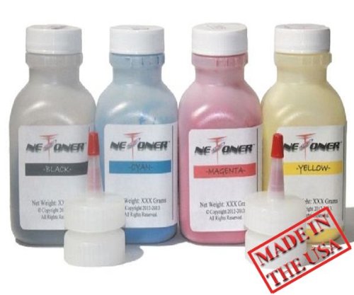 NE IMAGE© - 4 Color Toner Refill Kit + 4 Chips for Konica Minolta MagiColor 1600W, 1650EN, 1680MF, 1690MF