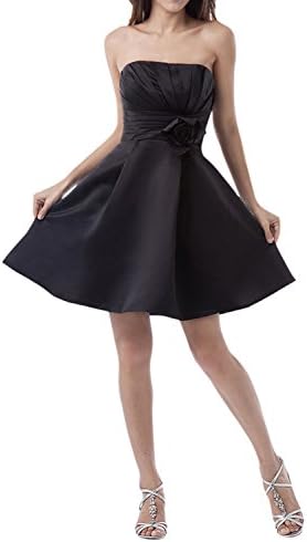 *maillsa satin strapless short bridesmaid dress prom dress party dress NT437