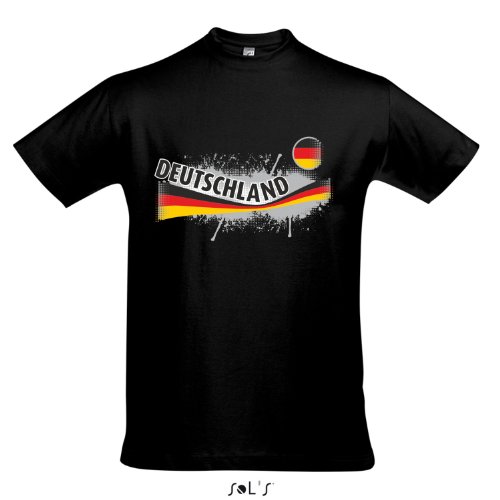 Fanshirt Herren DEUTSCHLAND, Germany Ländershirt EM / WM Trikot S-XXL , Deep black , XL