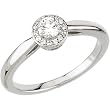14K White Gold Diamond Engagement Ring - 0.32 Ct.