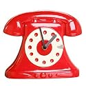 Red Ceramic Phone Wall Clock
