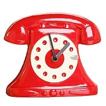 Red Ceramic Phone Wall Clock