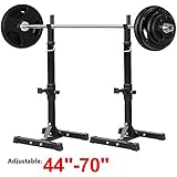 Topeakmart Adjustable Standard Solid Steel Squat Stands Barbell Stand Rack Free Bench Press