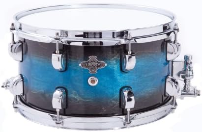 Liberty Drums Fade LD-BIR-1307-FD01 13-Inch Snare Drum, Black/Blue Fade